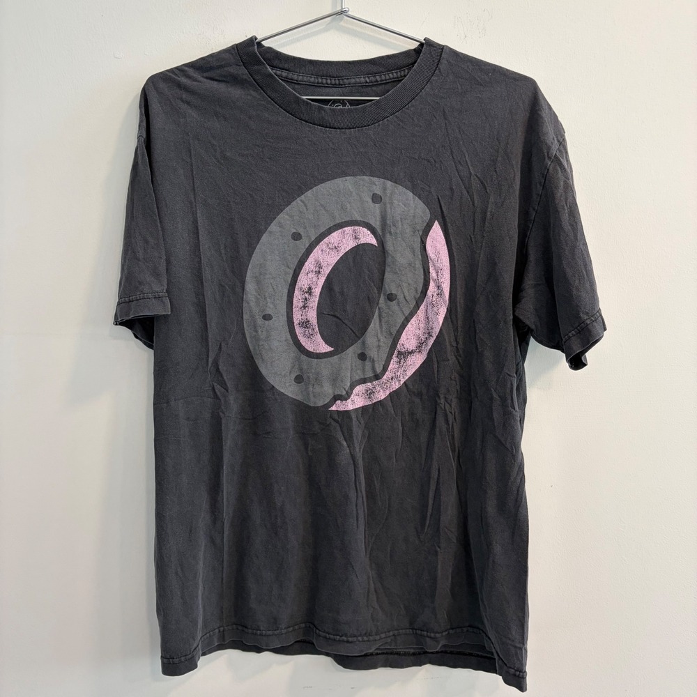 Odd Future OFWGKTA Donut Logo Graphic T-Shirt Mens Large Faded Black Pink Grey